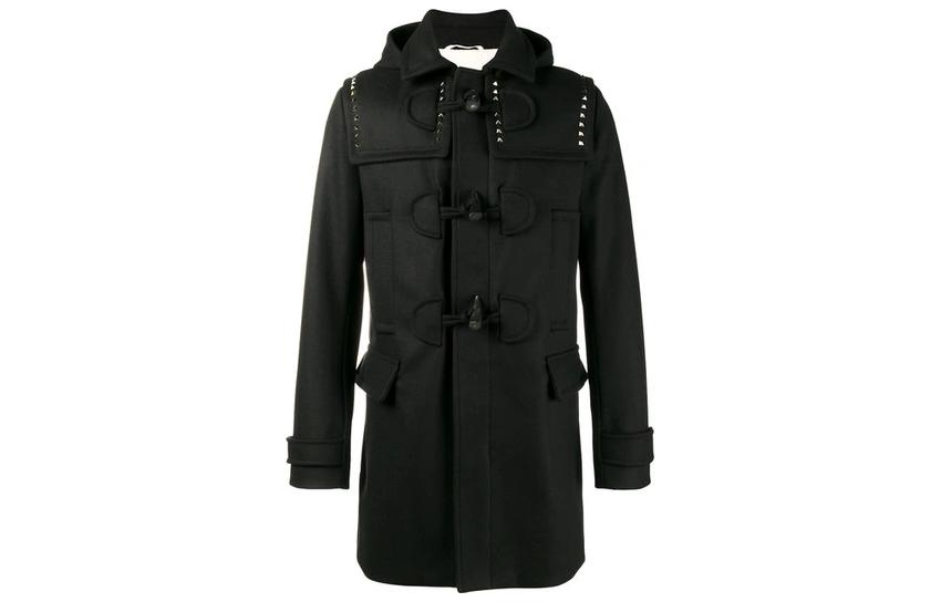 Valentino SS22 Solid Color Mid-Length Hooded Jacket Black Mens QV3CK0123SCONO