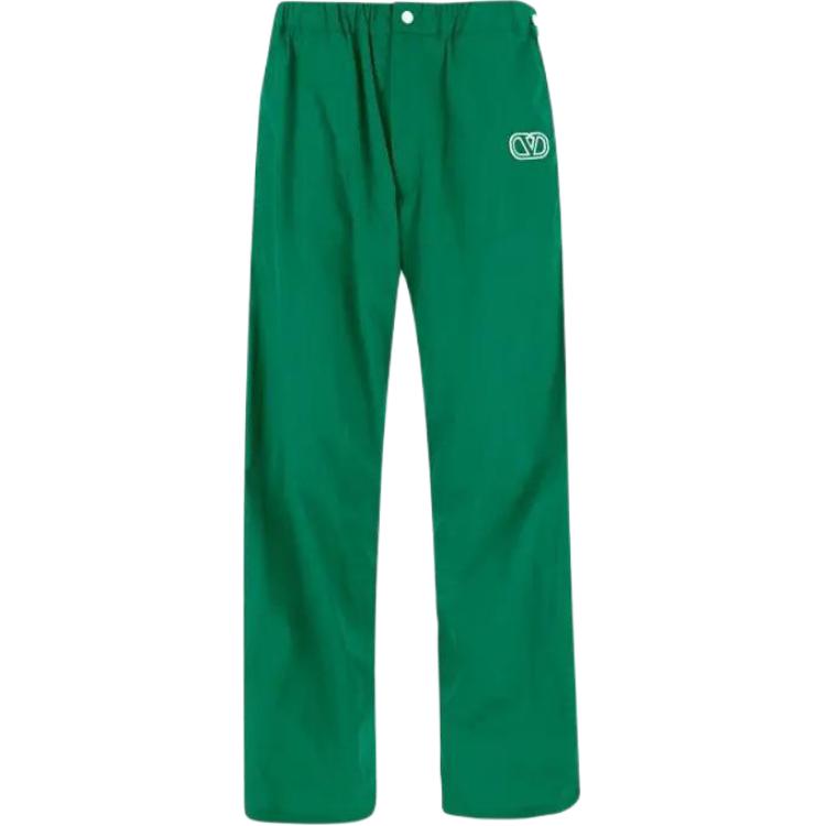 Valentino SS22 Solid Straight-Leg Casual Pants Green 1V3RBI458LF635