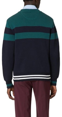 발렌티노 SS22 스트라이프 로고 자수 브이넥 니트 스웨터 그린 남성. 1V3KA02B8R17MX Shop 발렌티노 SS22 스트라이프 로고 자수 브이넥 니트 스웨터 그린 남성. 1V3KA02B8R17MX