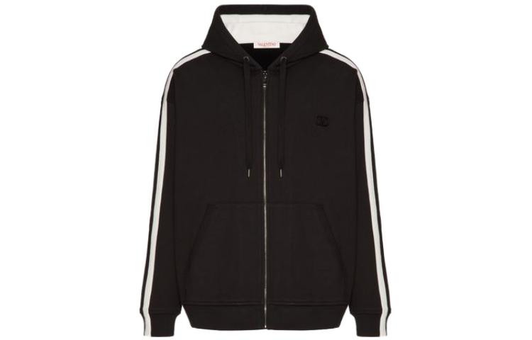 Valentino SS22 Striped Zip Hoodie  Black Long Sleeve. VMF25W9KF0NA 圖 2