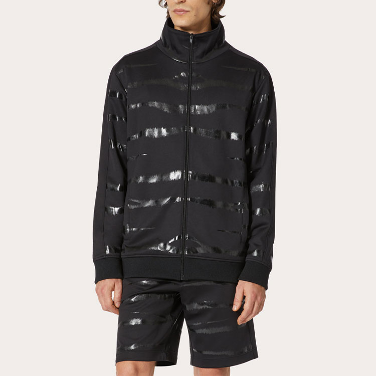 Shop Jaket Valentino SS22 Print Tiger 1967 Resleting Hitam Koleksi. XV3MF21I87WF94