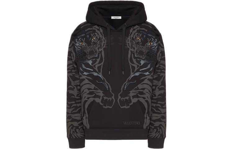 Valentino SS22 Tiger Graphic Sweatshirt Black XV3MF21J87VF94