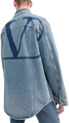 ヴァレンティノ SS22 ウォッシュド ロゴプリント デニムジャケット カジュアルルーズフィット ブルー VDB01R8K1558 Purchase ヴァレンティノ SS22 ウォッシュド ロゴプリント デニムジャケット カジュアルルーズフィット ブルー VDB01R8K1558