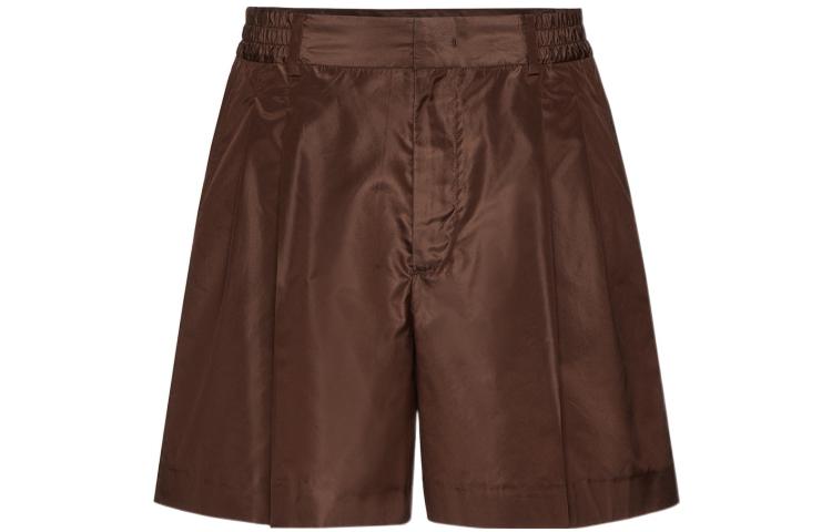 Valentino SS22 Washed Taffeta Shorts  Brown XV0RDC168E3E04