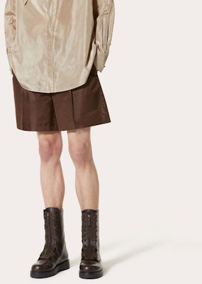 Valentino SS22 Washed Taffeta Shorts Brown XV0RDC168E3E04 Lookbook Valentino SS22 Washed Taffeta Shorts Brown XV0RDC168E3E04