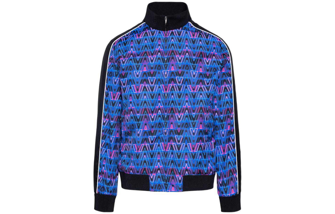 Valentino SS22 Zip-Up Printed High-Neck Jacket Blue - Long Sleeve Outerwear XV3CIK9080GAC0