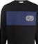 Shop Valentino SS23 Baju Sweater Hitam Logo Cetak Lengan Panjang Crewneck 3V3MF26G9GCNB3