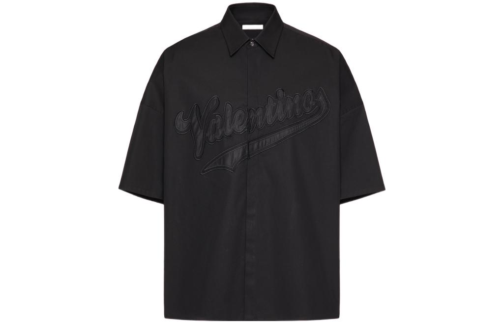 Valentino SS23  Black Polo Shirt with Solid Logo Print. 2V3AAD158YH0NO