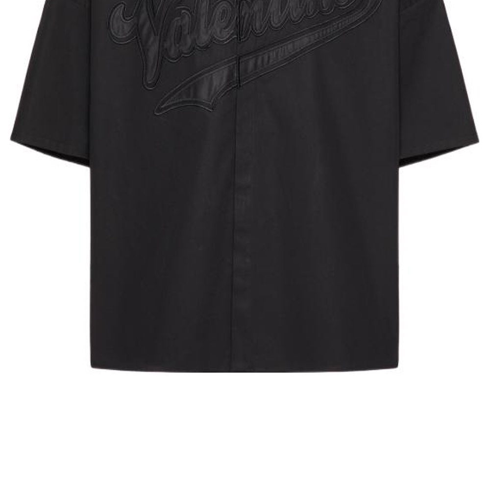Sizing Valentino SS23  Black Polo Shirt with Solid Logo Print. 2V3AAD158YH0NO