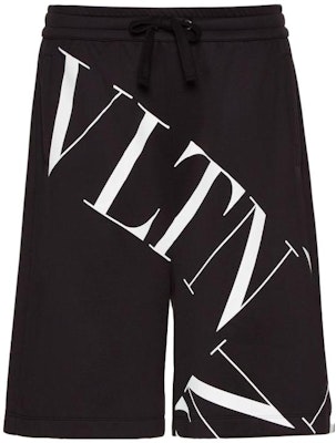 Valentino SS23 Black Shorts with Letter Print Casual Sports Style SV3MD01Q5G2-0NI Order Valentino SS23 Black Shorts with Letter Print Casual Sports Style SV3MD01Q5G2-0NI