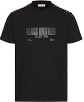 Valentino SS23 Black T-Shirt with Logo Print and Stud Detail. 2V3MG13C9690NO Valentino SS23 Black T-Shirt with Logo Print and Stud Detail. 2V3MG13C9690NO