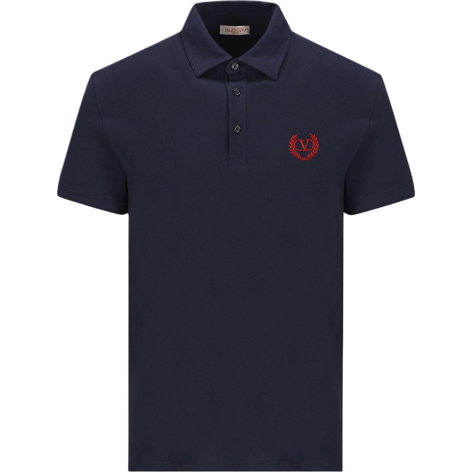 Valentino SS23  Blue Logo Print Short-Sleeve Polo Shirt. 2V3MH00V94Y-598