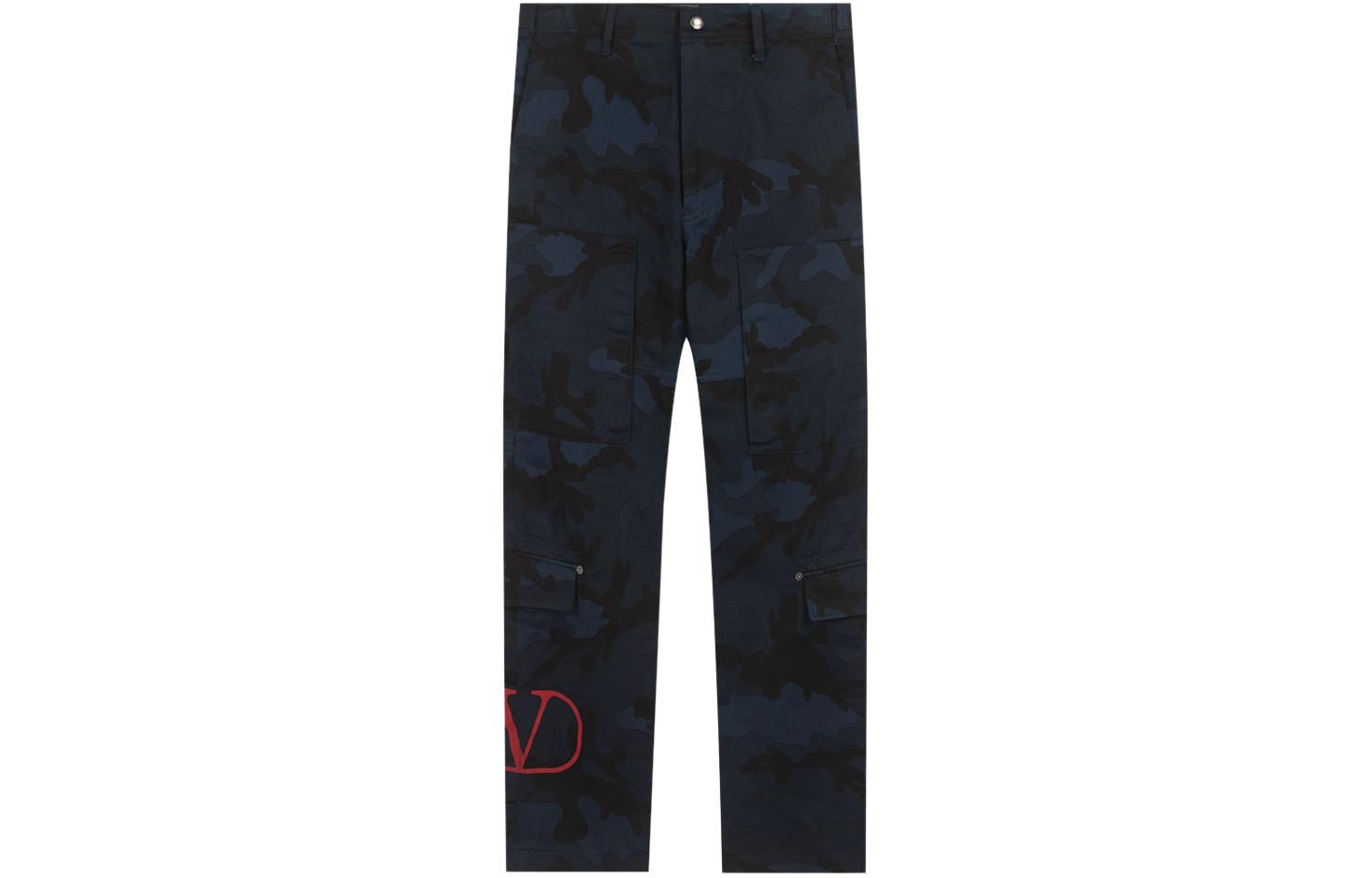 Order Valentino SS23 迷彩口袋直筒長褲 深藍色 SV3REA405BG-JW7