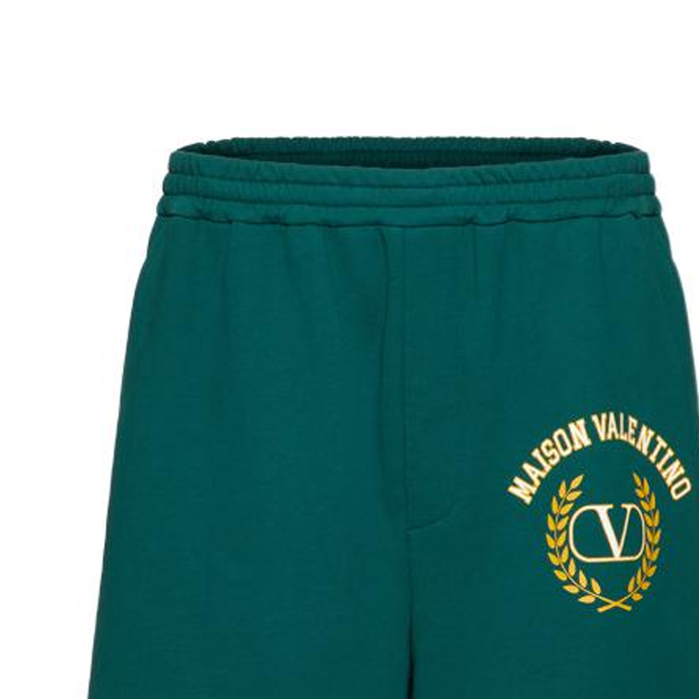 Details for Valentino SS23 綠色直筒短褲 彈性腰頭搭配品牌印花 2V3MD03V93LUY9