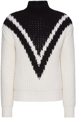 Valentino SS23 Ivory Sweater Berjalur Turtleneck Warna Campuran. 2V3KC23P94W0AN Order Valentino SS23 Ivory Sweater Berjalur Turtleneck Warna Campuran. 2V3KC23P94W0AN