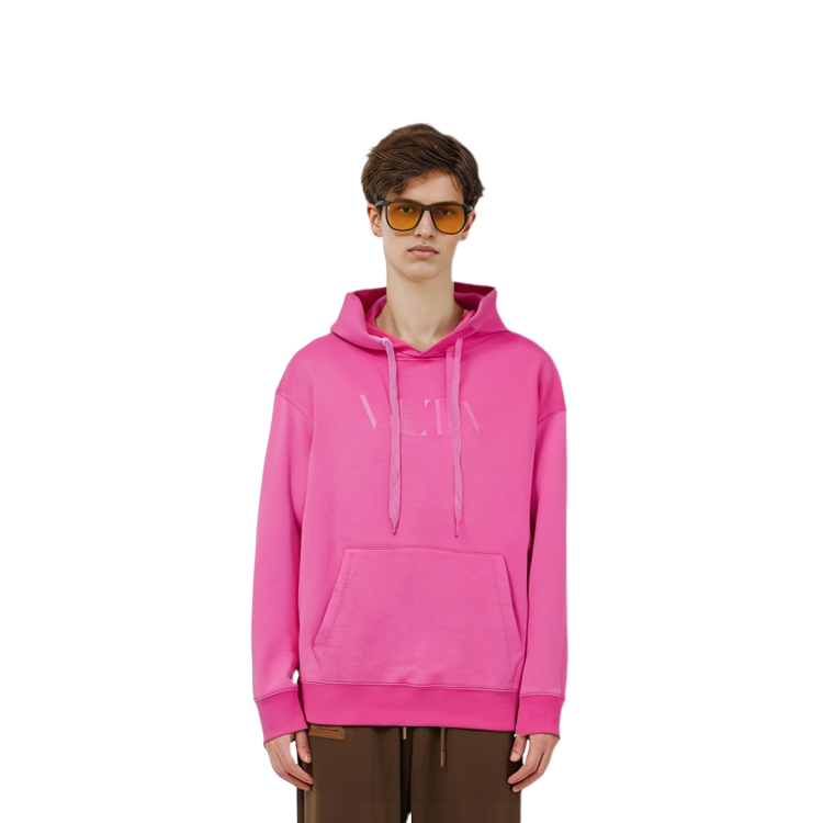 Purchase Valentino SS23 Pink Hoodie Cetak Huruf Pullover. 2V3MF15P96Q-UWT
