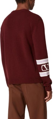 Valentino SS23 紅色條紋拼接圓領毛衣 2V3KC24U95NUZC Shop Valentino SS23 紅色條紋拼接圓領毛衣 2V3KC24U95NUZC