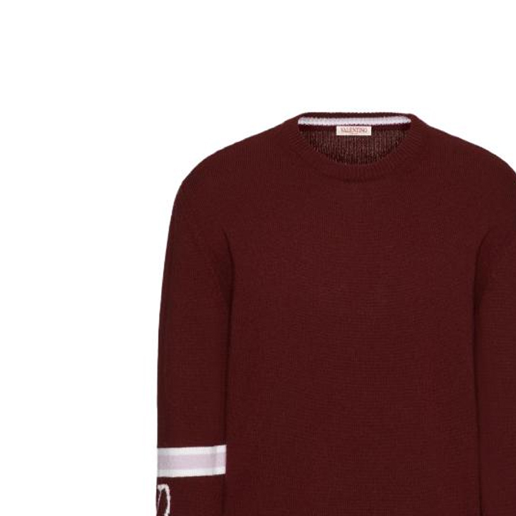 Details for 발렌티노 SS23 레드 스트라이프 트림 크루넥 스웨터. 2V3KC24U95NUZC