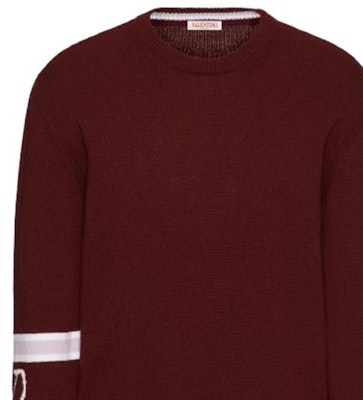 Valentino SS23 紅色條紋拼接圓領毛衣 2V3KC24U95NUZC Details for Valentino SS23 紅色條紋拼接圓領毛衣 2V3KC24U95NUZC