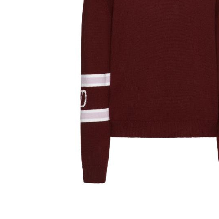 Sizing 발렌티노 SS23 레드 스트라이프 트림 크루넥 스웨터. 2V3KC24U95NUZC