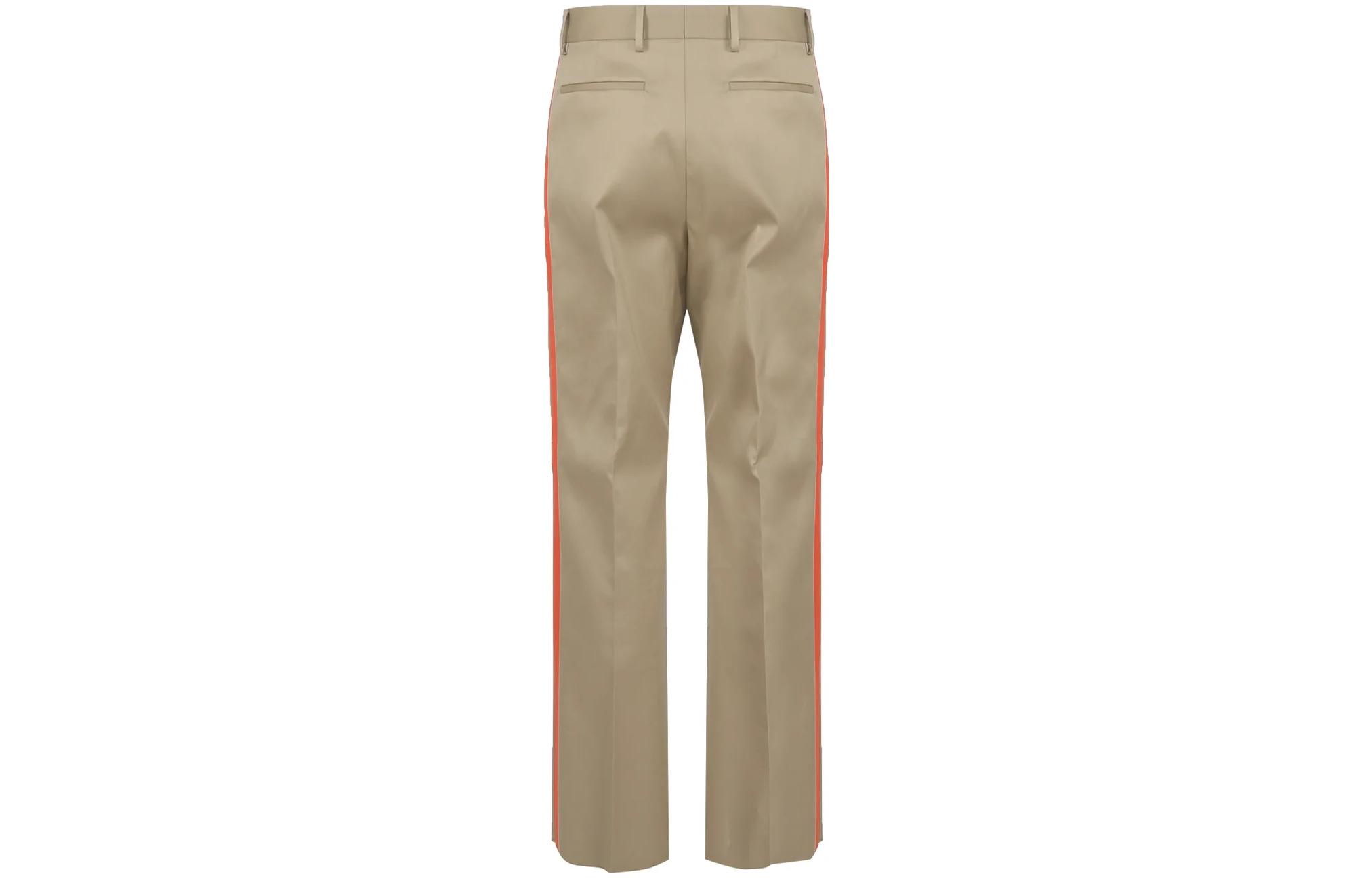 Lookbook Valentino SS23 Pantalones Casuales Khaki de Pierna Recta con Rayas Laterales. 2V3RBJ45928V1V
