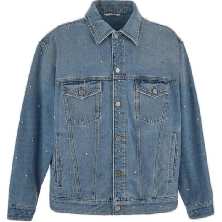 Valentino SS23  Studded Denim Jacket Blue - Long Sleeve Button-Up 2V3DC02G93Q558