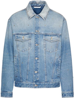 Valentino SS23 蓝色铆钉牛仔夹克 - 长袖纽扣开衫 2V3DC02G93Q558 Order Valentino SS23 蓝色铆钉牛仔夹克 - 长袖纽扣开衫 2V3DC02G93Q558