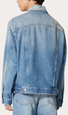Valentino SS23 蓝色铆钉牛仔夹克 - 长袖纽扣开衫 2V3DC02G93Q558 Shop Valentino SS23 蓝色铆钉牛仔夹克 - 长袖纽扣开衫 2V3DC02G93Q558