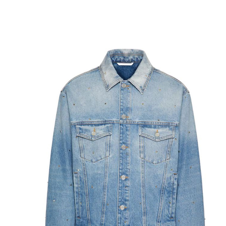 Details for Valentino SS23 蓝色铆钉牛仔夹克 - 长袖纽扣开衫 2V3DC02G93Q558
