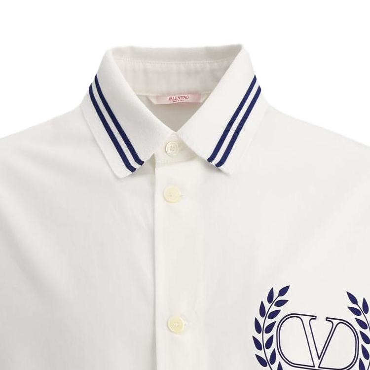 Sizing ヴァレンティノ SS23 ホワイト カラーブロック ロゴプリント ボタンアップジャケット. 2V3CIM4591R-V2A