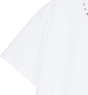 Valentino SS23 白色寬鬆T恤 搭配鉚釘圓領設計 2V3MG08X959-0BO Details for Valentino SS23 白色寬鬆T恤 搭配鉚釘圓領設計 2V3MG08X959-0BO