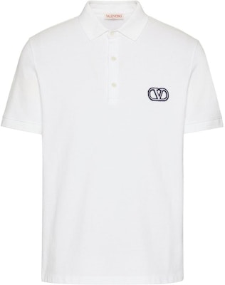 Valentino SS23 White Polo Shirt with Letter Logo Print. VMH01K954-0BO Order Valentino SS23 White Polo Shirt with Letter Logo Print. VMH01K954-0BO