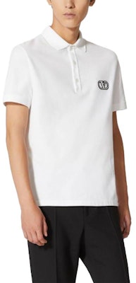 Valentino SS23 White Polo Shirt with Letter Logo Print. VMH01K954-0BO Lookbook Valentino SS23 White Polo Shirt with Letter Logo Print. VMH01K954-0BO