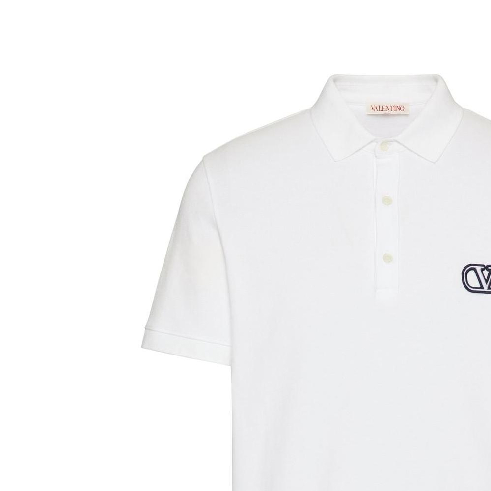 Details for Valentino SS23 Kaos Polo Putih dengan Cetak Logo Huruf. VMH01K954-0BO