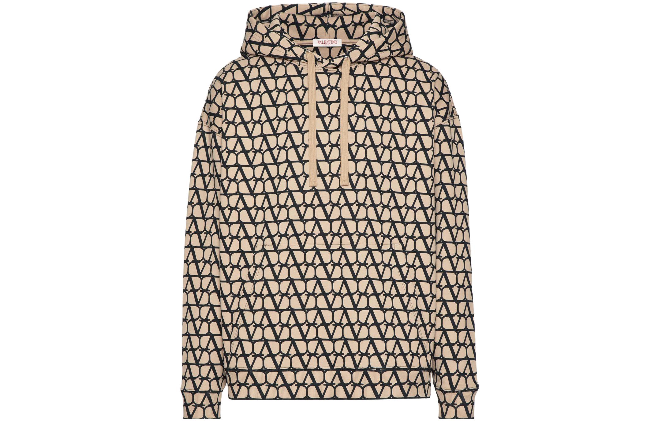 Valentino SS23 All-Over Print Beige Hoodie Casual Wear 3V3MF25R9KD-MYL