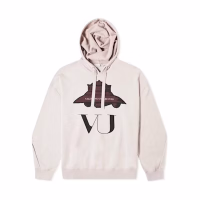 Valentino SS23 Beige Letter Printed Hoodie Long Sleeve SV0MF07K5QLDD7