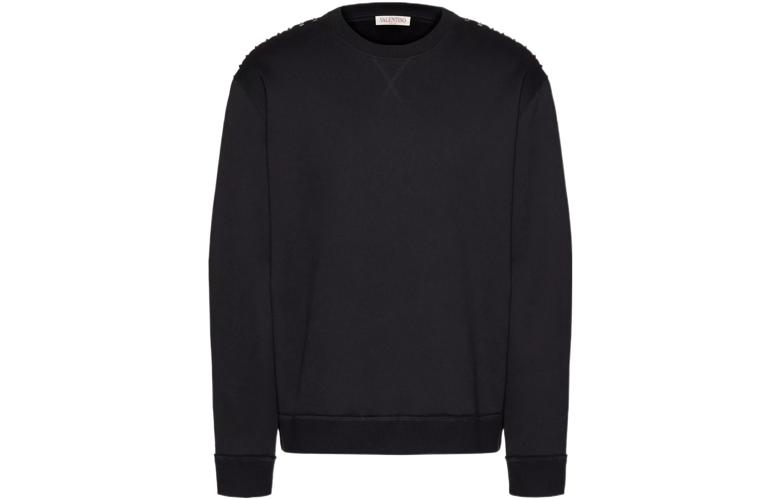 Valentino SS23 Black Crewneck Pullover Sweatshirt VMF03U95S0NO