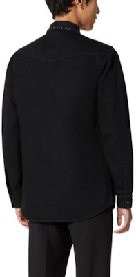 Kemeja Lengan Panjang Valentino SS23 Hitam dengan Kolar Stud untuk Lelaki. 2V3DB93J94D0NO Lookbook Kemeja Lengan Panjang Valentino SS23 Hitam dengan Kolar Stud untuk Lelaki. 2V3DB93J94D0NO