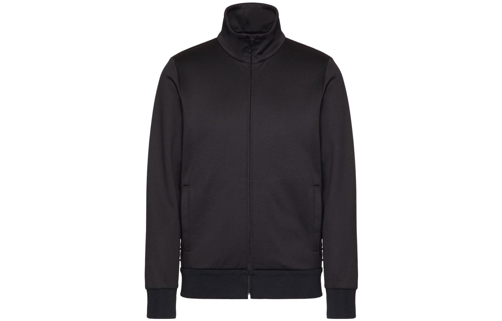 Valentino SS23 Black Studded High-Neck Long-Sleeve Track Jacket for Men. VMF25D95A0NO