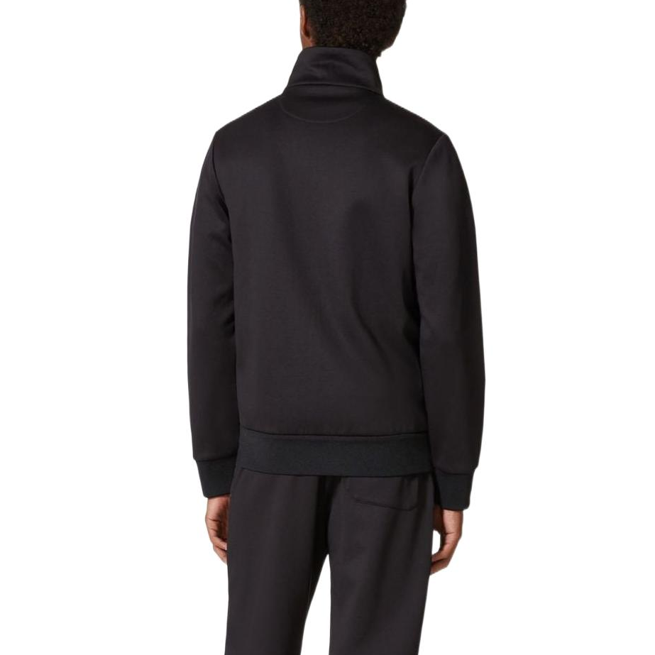 Shop Valentino SS23 Jaket Track Pria Hitam Berleher Tinggi Lengan Panjang dengan Studs. VMF25D95A0NO
