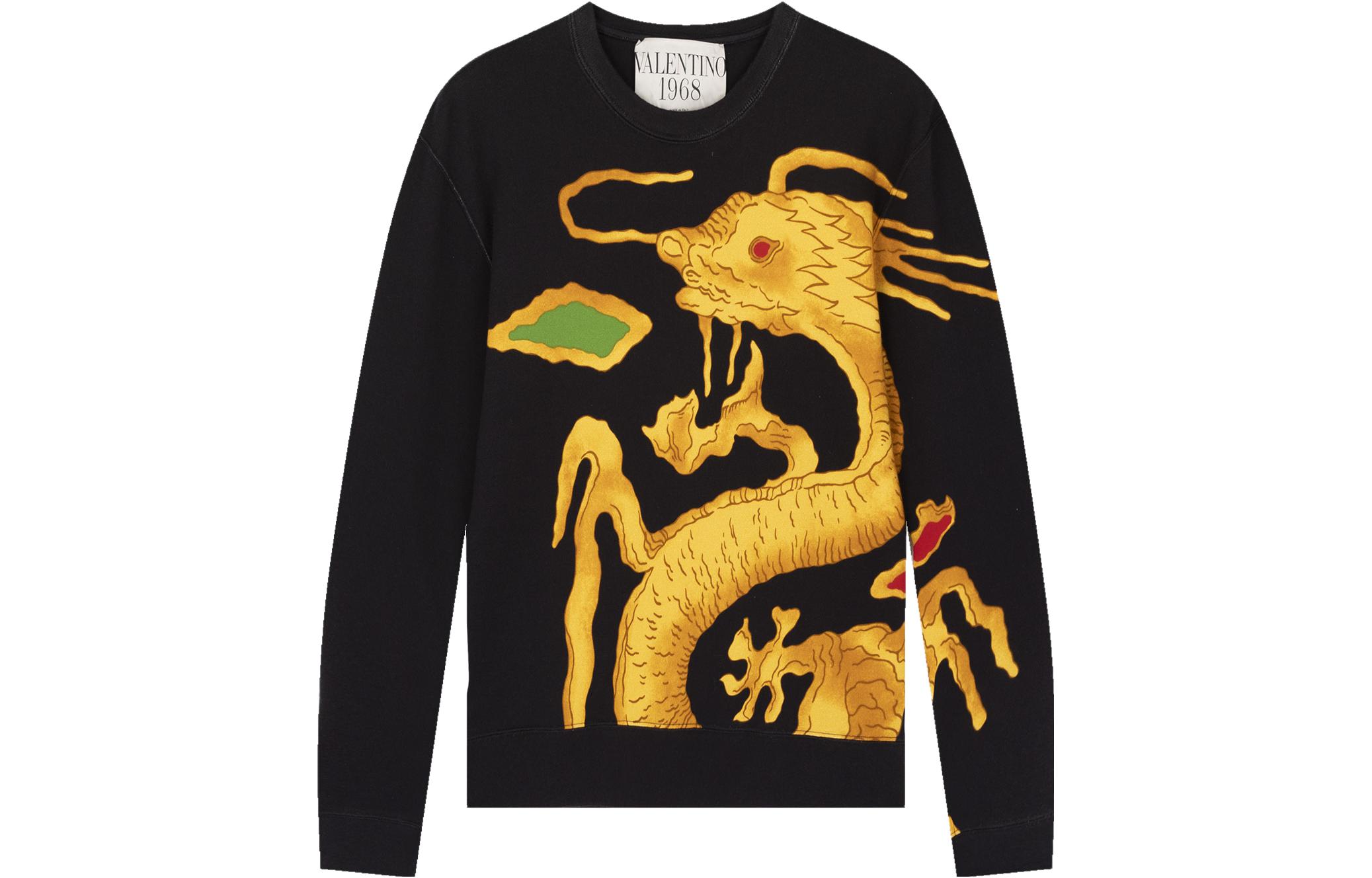 Valentino SS23 Cartoon Graphic Black Sweatshirt for Men QV0MF11Y57C-0NO