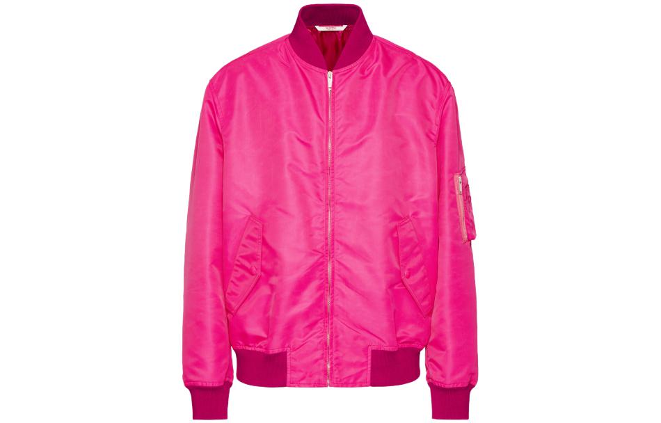 Valentino SS23 Colorblock Zip-Up Bomber Jacket Pink VCIF152KPUW-TPP