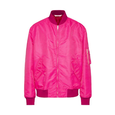 Valentino SS23 Colorblock Zip-Up Bomber Jacket Pink VCIF152KPUW-TPP