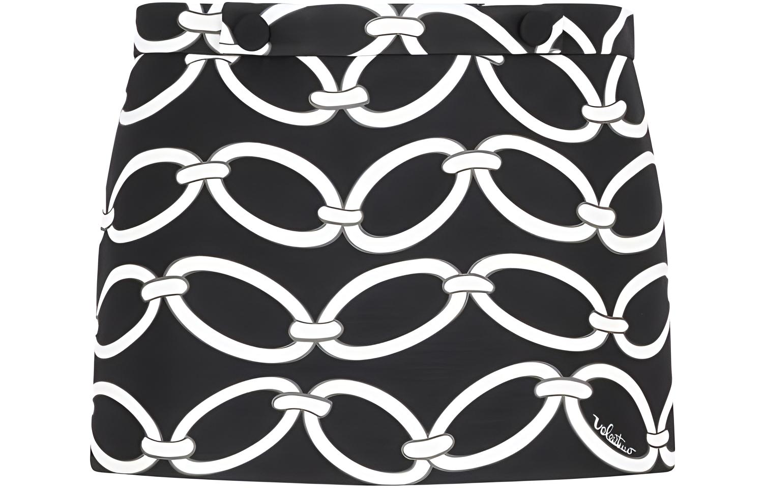 Valentino SS23 Full Chain Print Mini Skirt Black 2B3RA9957N5-0NA