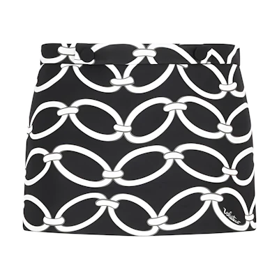 Valentino SS23 Full Chain Print Mini Skirt Black 2B3RA9957N5-0NA