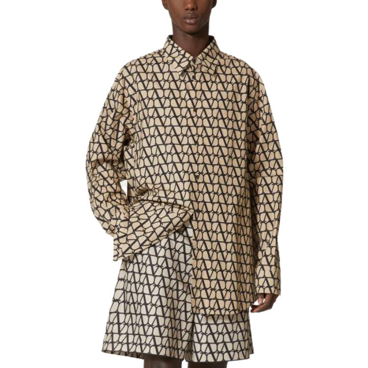 Lookbook Valentino SS23 Baju Lengan Panjang Oversized Logo Cetak Lelaki Multicolor. 3V3ABA979GFMYL