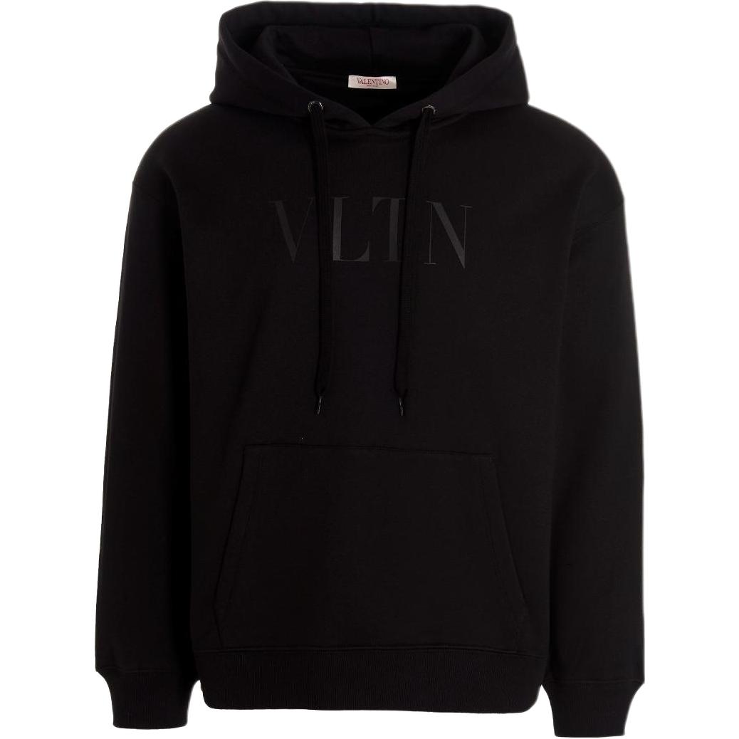 Valentino SS23 Letter Print Black Hoodie Pullover  Long Sleeve Sweater 2V3MF15P96Q-0NO