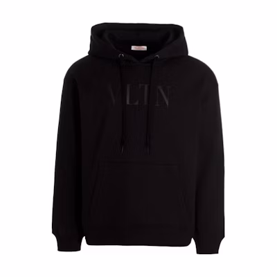 Valentino SS23 Letter Print Black Hoodie Pullover Long Sleeve Sweater 2V3MF15P96Q-0NO