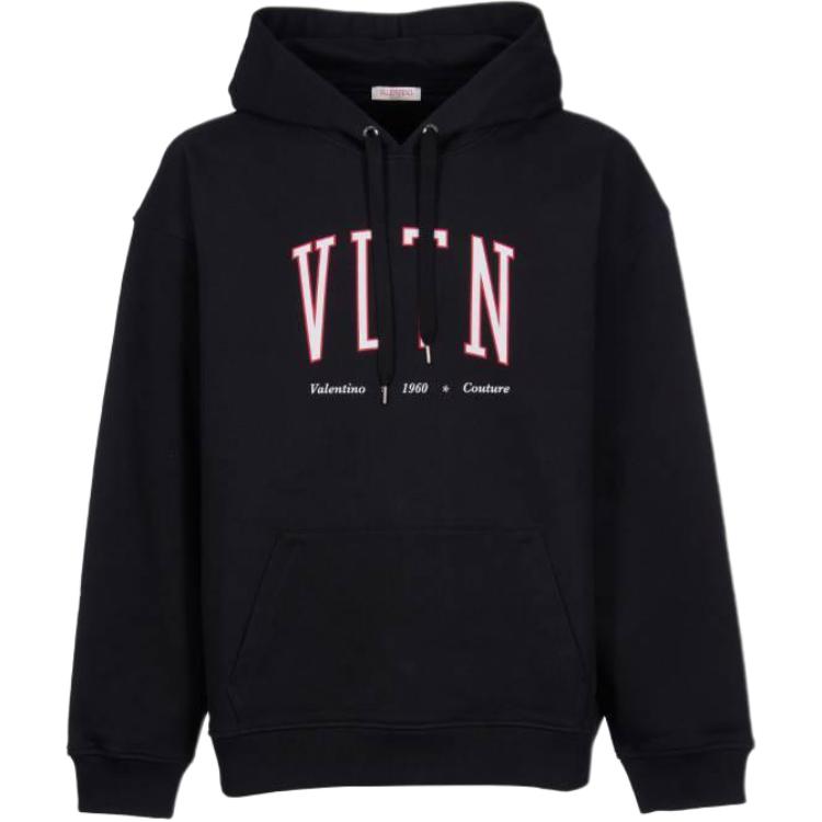 Valentino SS23 Letter Print Hoodie Black 2V3MF15P69T-TTL