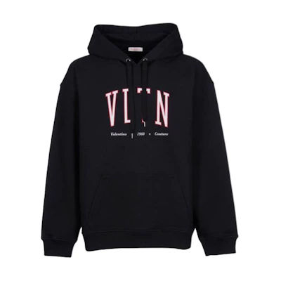 Valentino SS23 Letter Print Hoodie Black 2V3MF15P69T-TTL